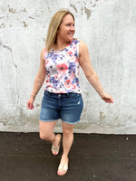 MM Ava Tank - Sunset Watercolor Floral {S-3X} - KaraMarie