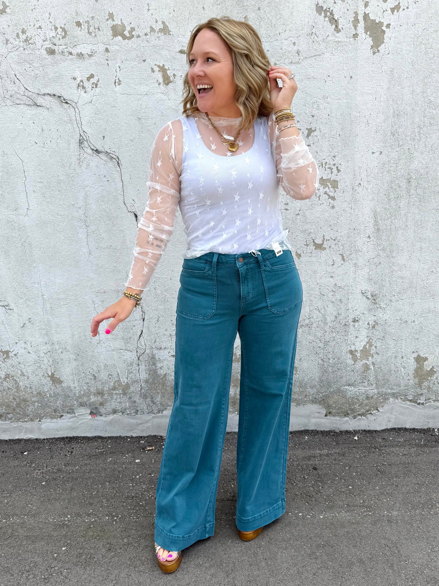 Judy Blue Lagoon Utility Wide-Leg Jeans {1-18W}