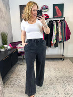 Corded Wide Leg Pant in Washed Black {S-2X} - KaraMarie