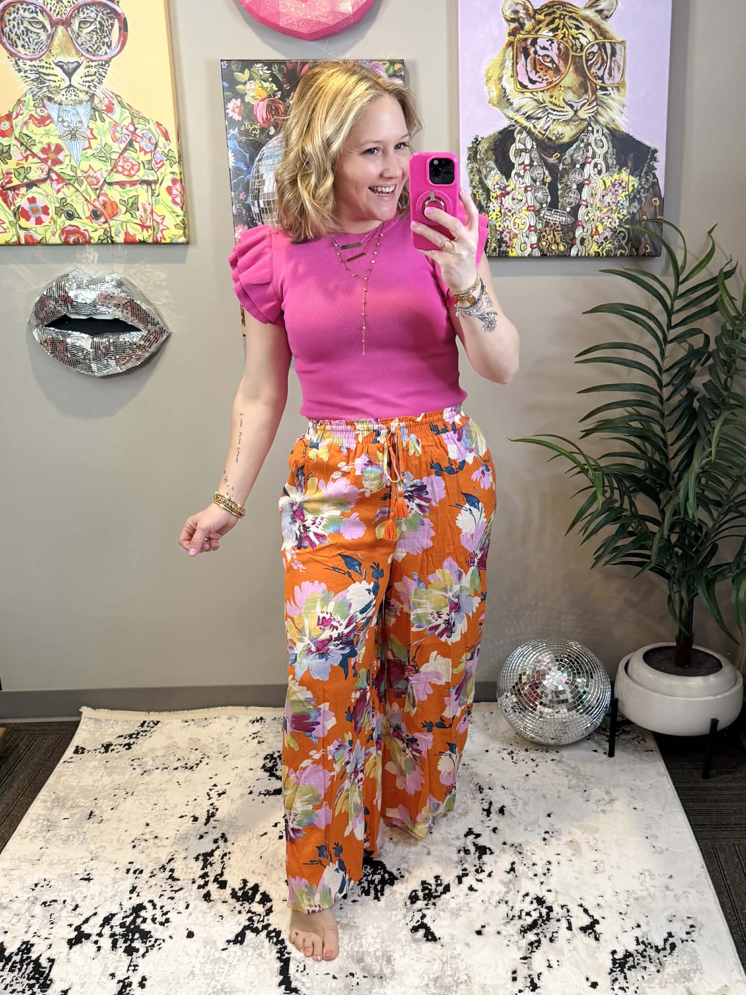Floral Tango Linen Pants {S-3X} - KaraMarie