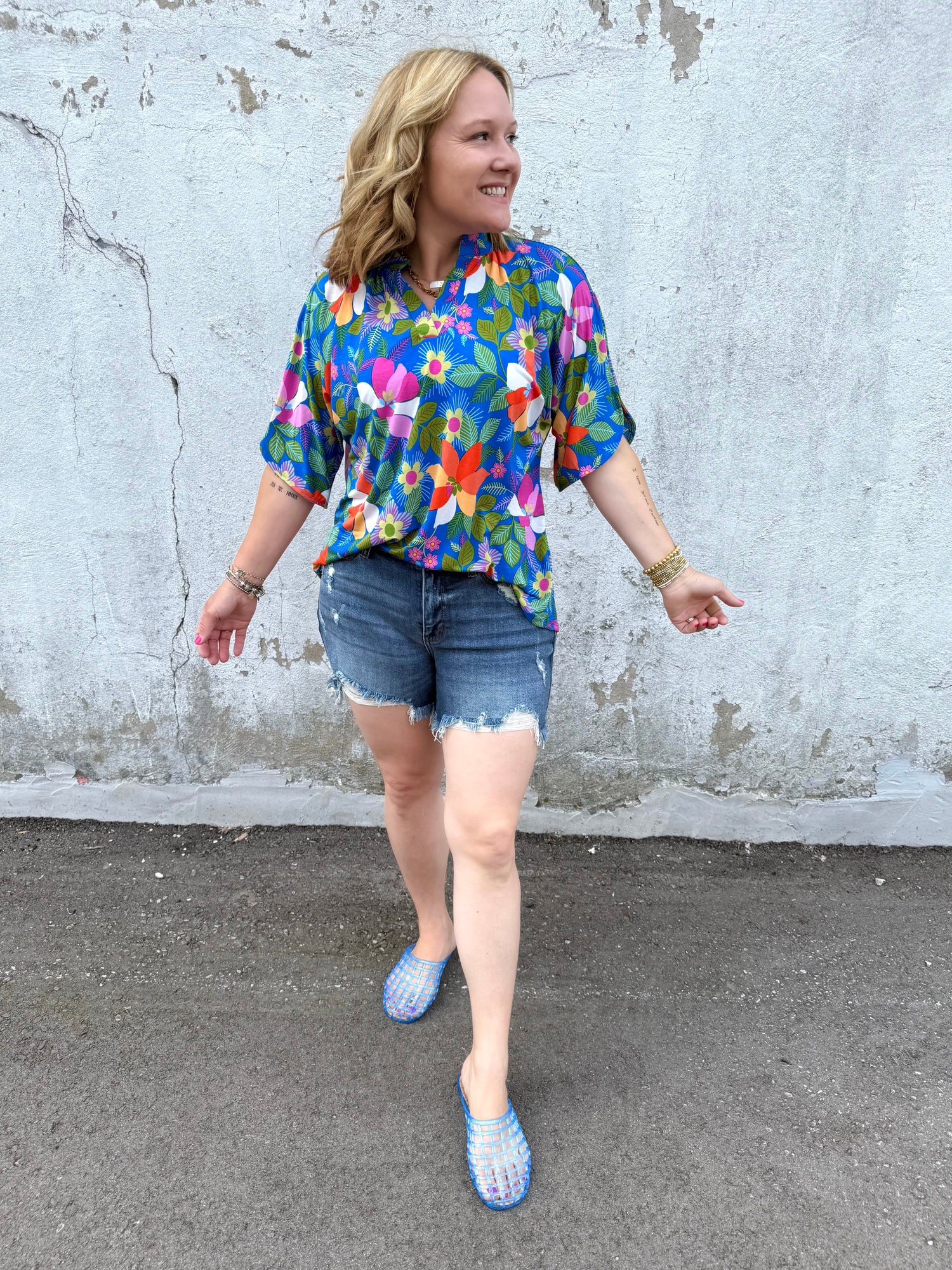 Breeze Blouse - Royal Blue {S-3X} - KaraMarie