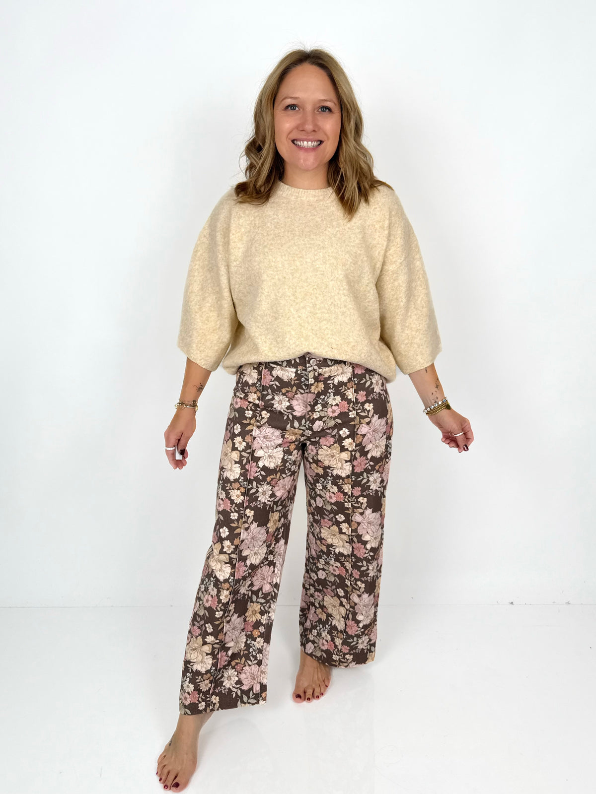Floral Frontline Pants - Brown {S-L}