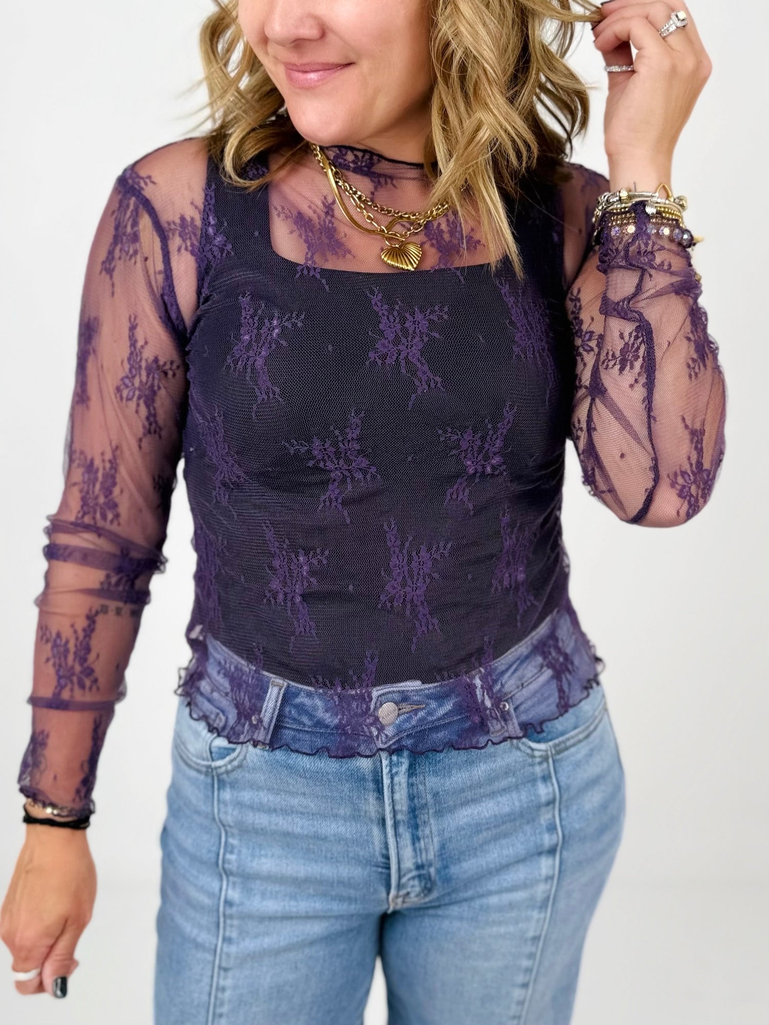 Airy Delight Top in Purple {S-L}