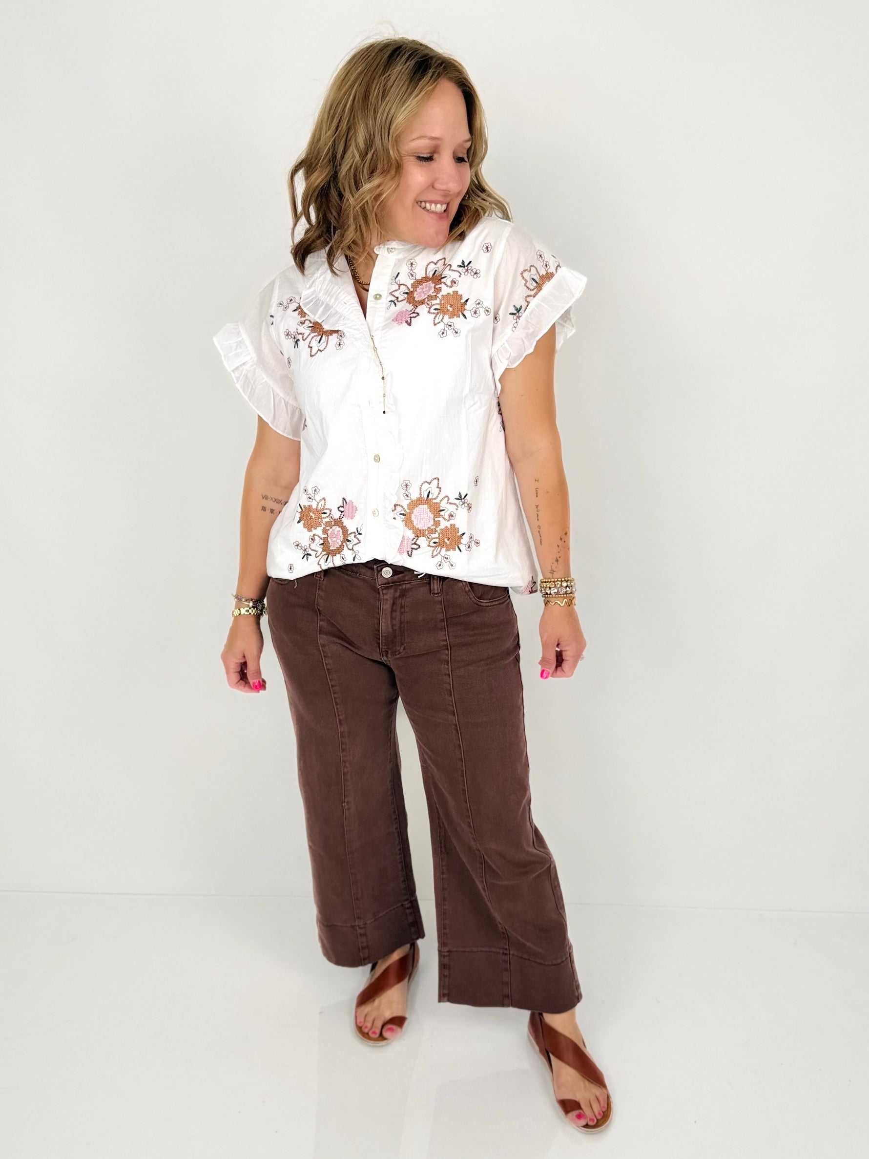 Bloom Stitch Blouse {S-L} - KaraMarie