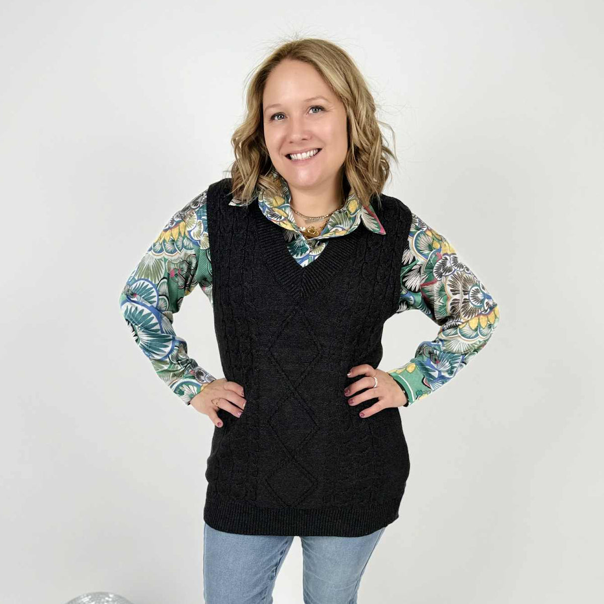 PINK DOORBUSTER! Classic V-Neck Vest Sweater - Two Colors! {S-2X} - KaraMarie