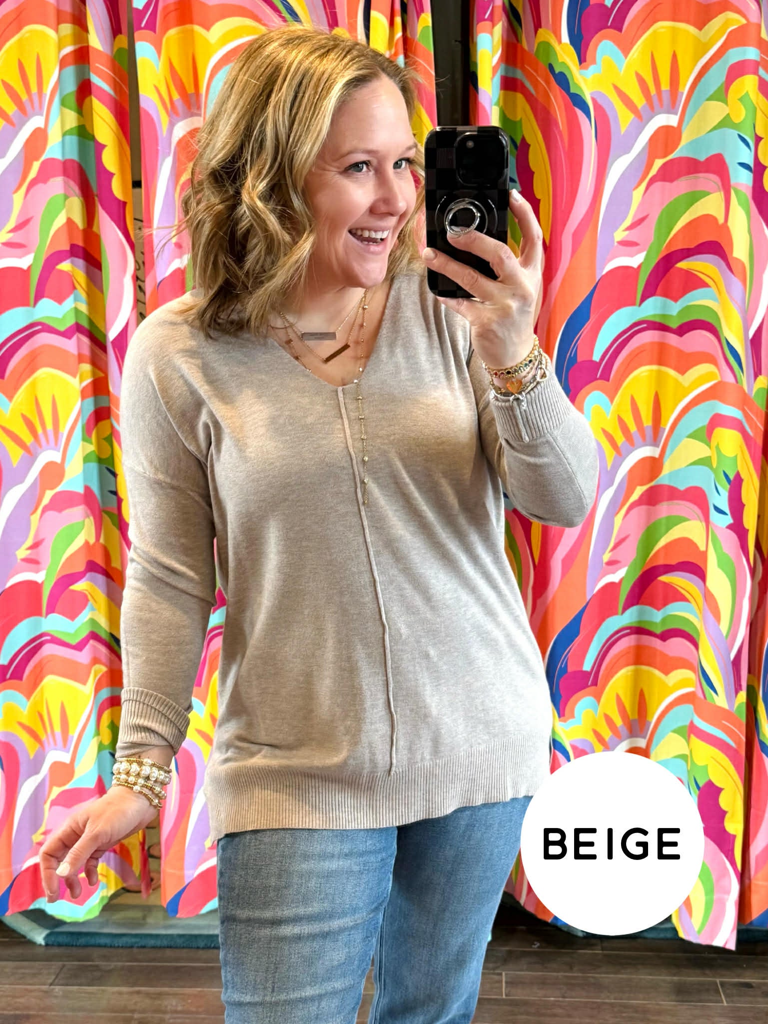 Central Line V-Neck Sweater - Multiple Colors {S/M-L/XL} - KaraMarie