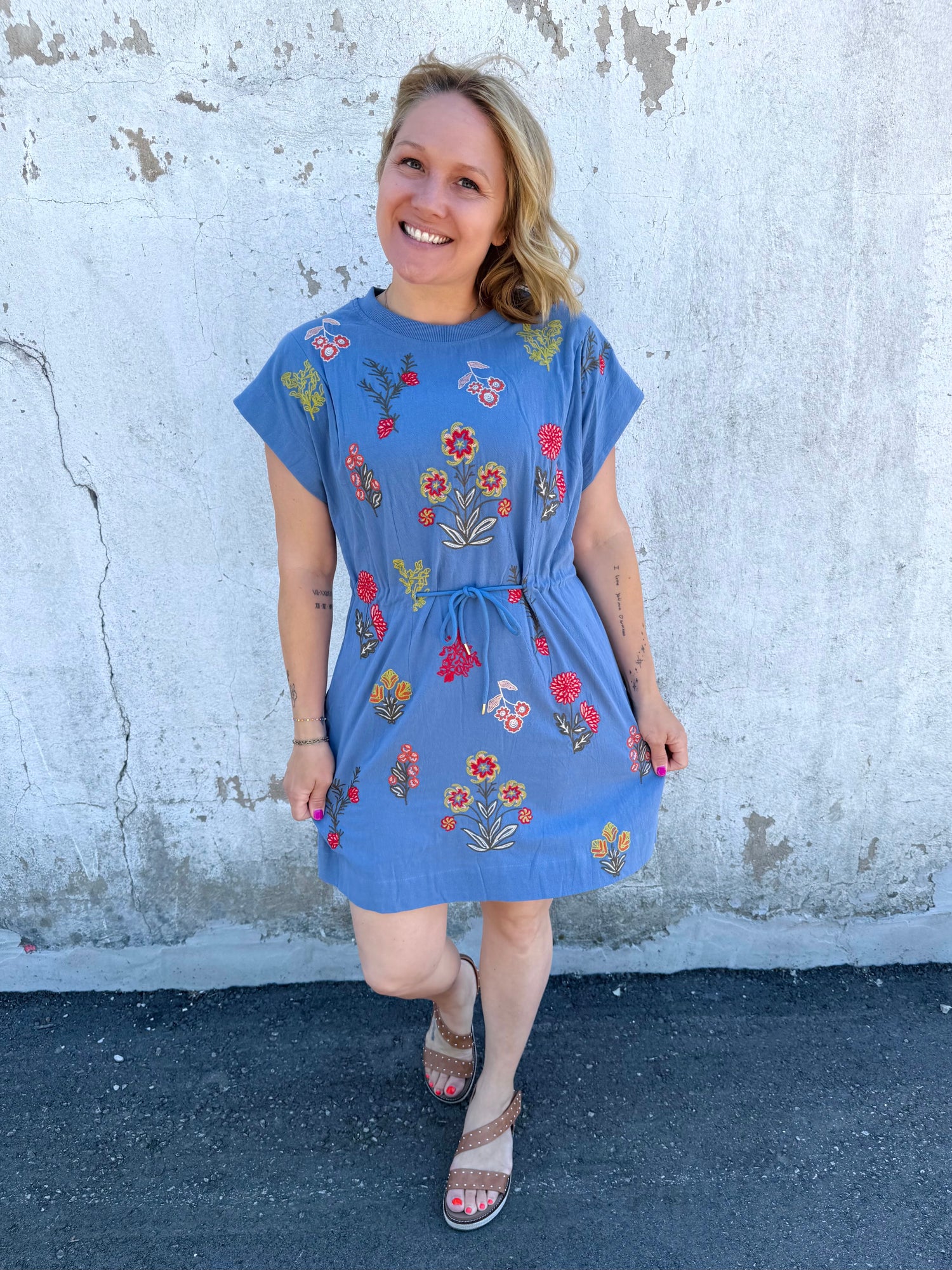 Embroidered Garden Mini Dress {S-2X}