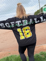 CUSTOM ORDER :: Oversized Baseball/Softball Sweatshirt - KaraMarie