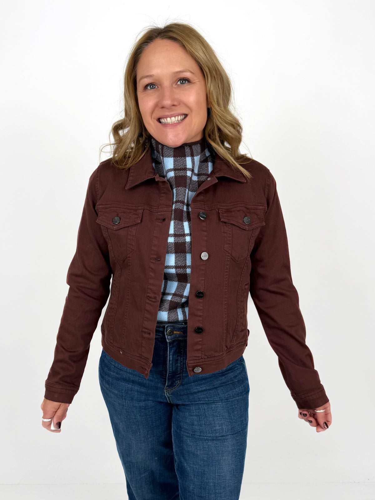 A Cut Above Denim Jacket in Chocolate Brown {S-3X}