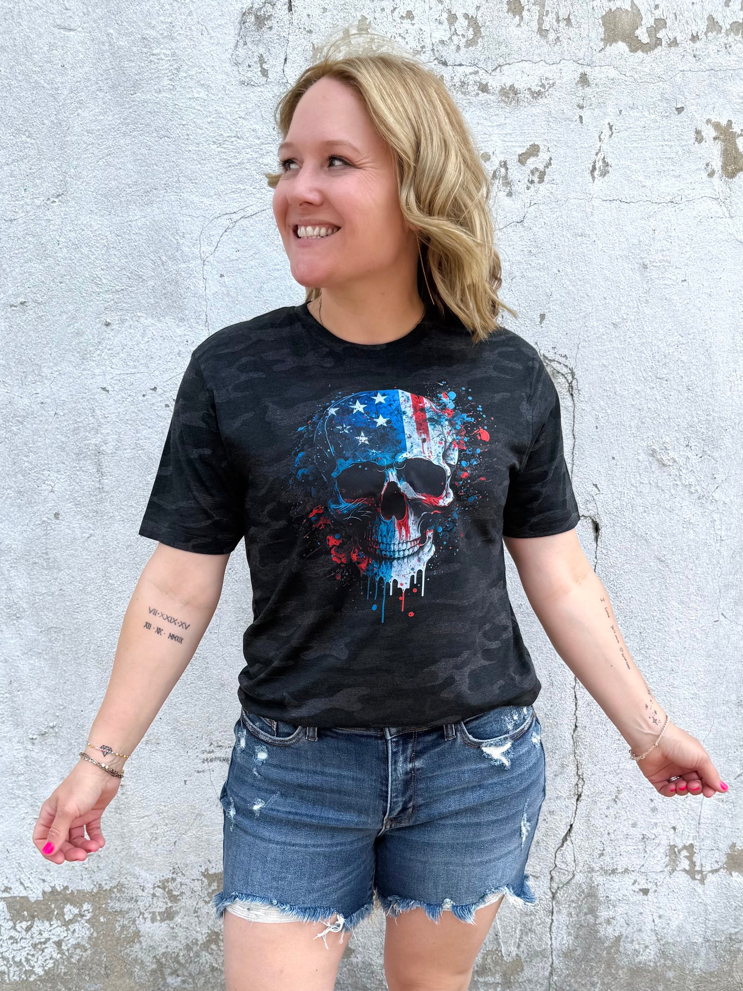 Flag Skull Graphic Tee {Custom Order!}