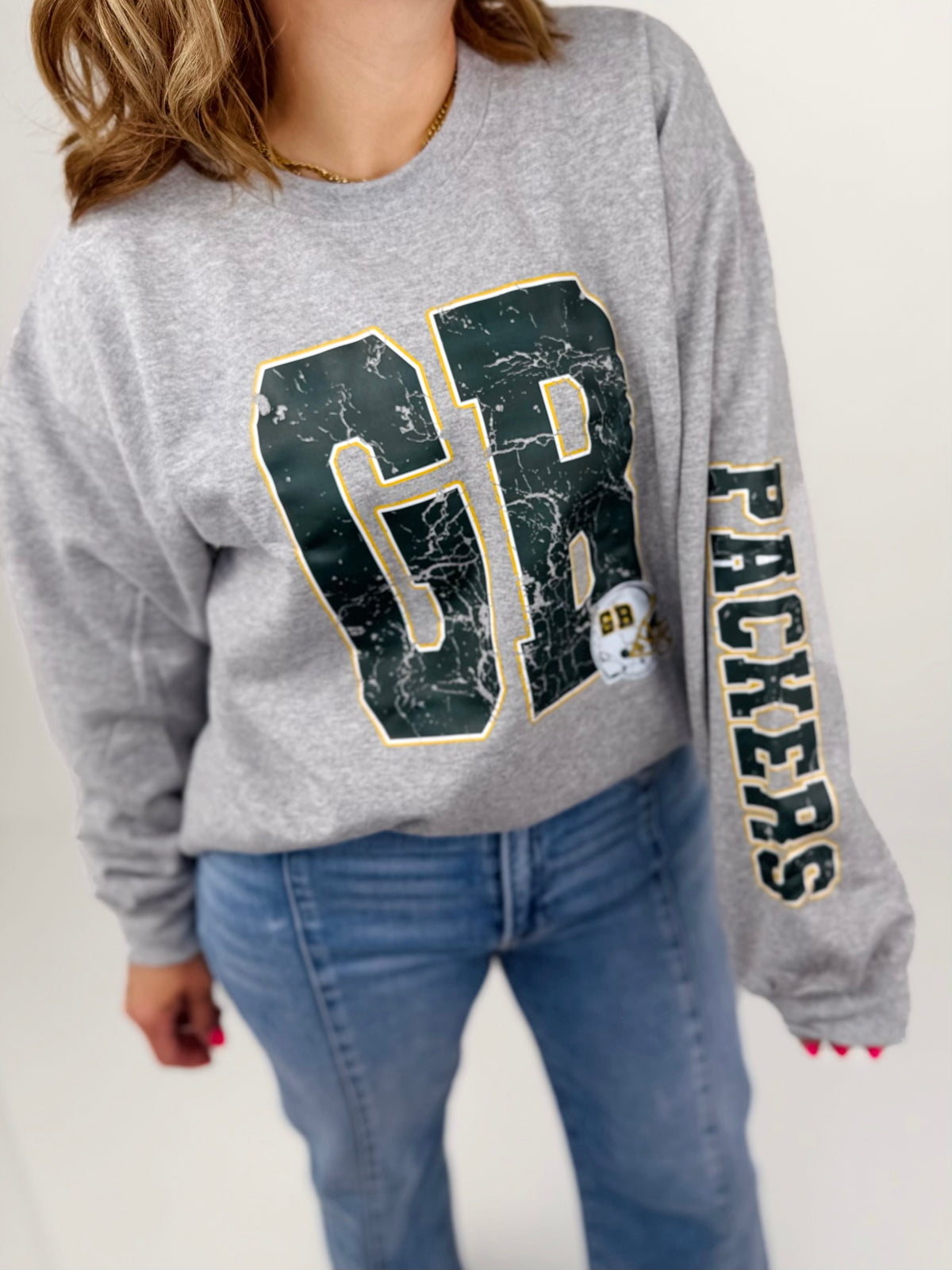 Green Bay Varsity Sleeve Sweatshirt {S-3X} - KaraMarie