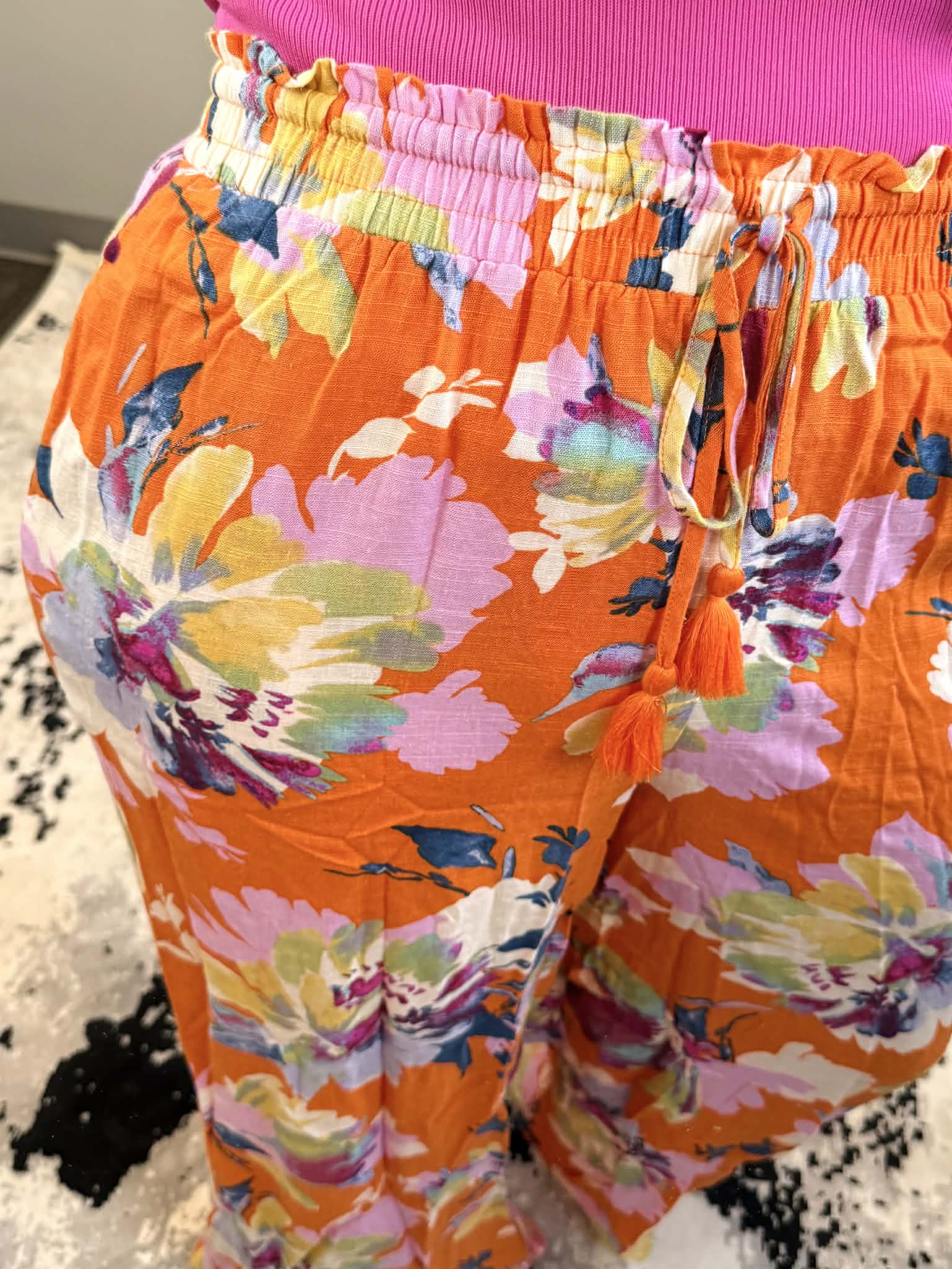 Floral Tango Linen Pants {S-3X} - KaraMarie