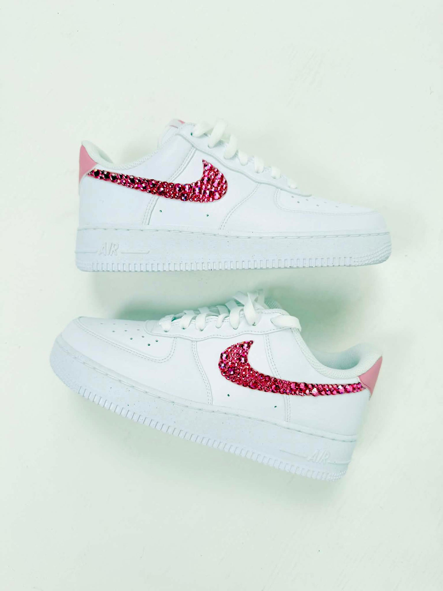 JANUARY CRYSTALLIZED SHOE OF THE MONTH! Nike AF1 White/Pink {CUSTOM ORDER!}