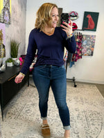 MM Larissa Long Sleeve - Navy {S-3X} - KaraMarie