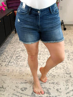 Judy Blue Frayline V-Waist Shorts {S-3X} - KaraMarie