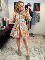 Flora Pop Ruffle Dress {S-2X} - KaraMarie