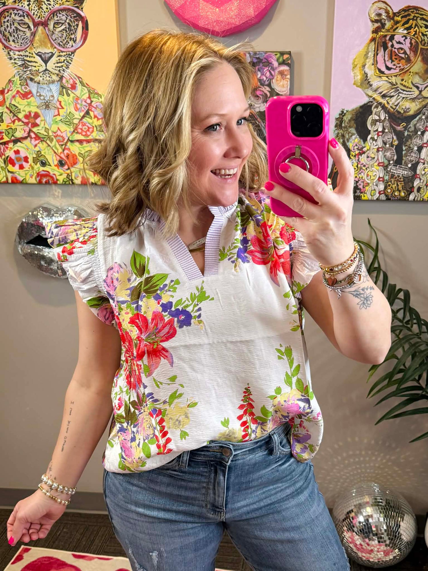 Petal Poise Sleeveless Blouse {S-3X}