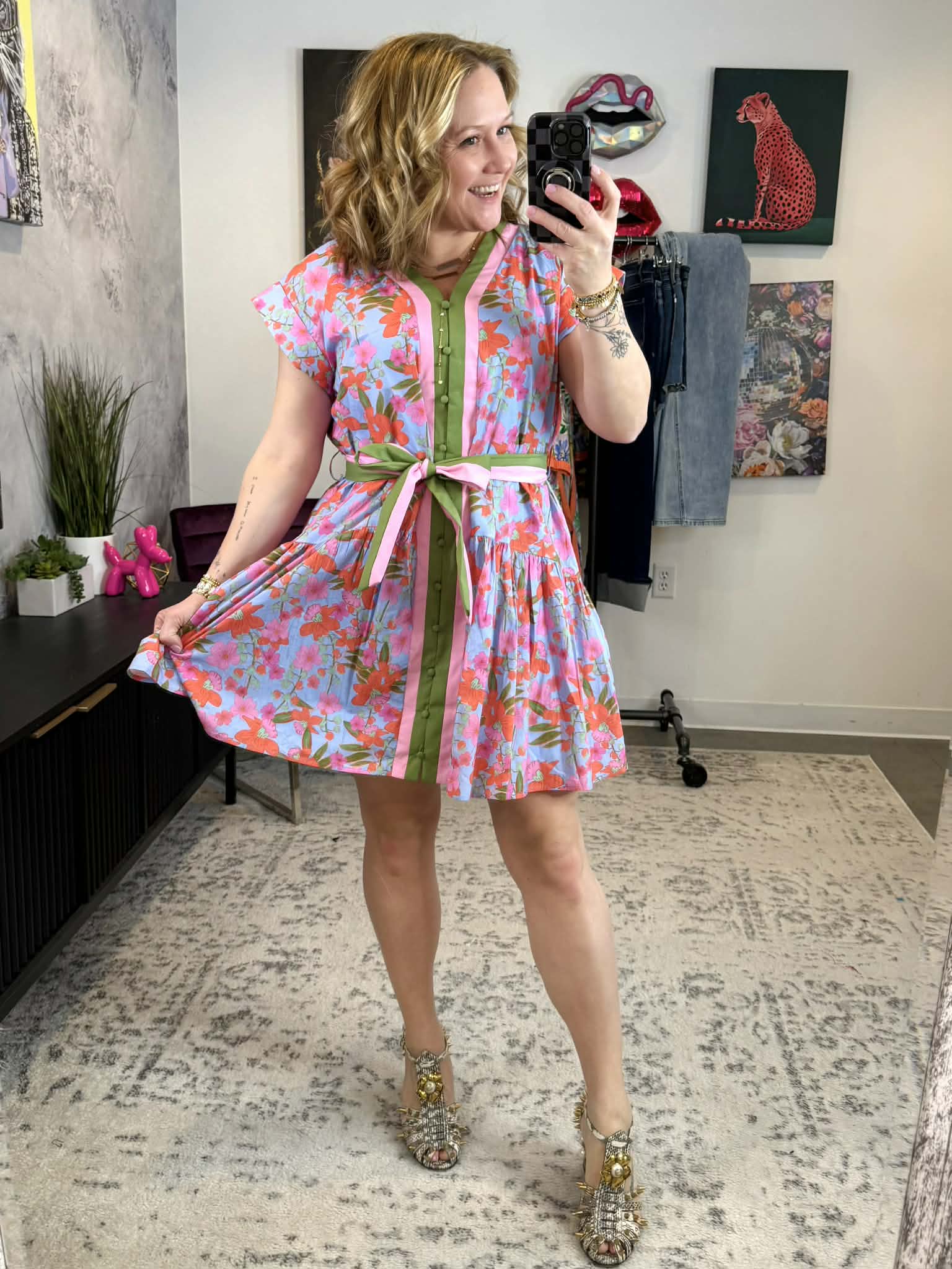 Blossom Parade Button Dress {S-L} - KaraMarie