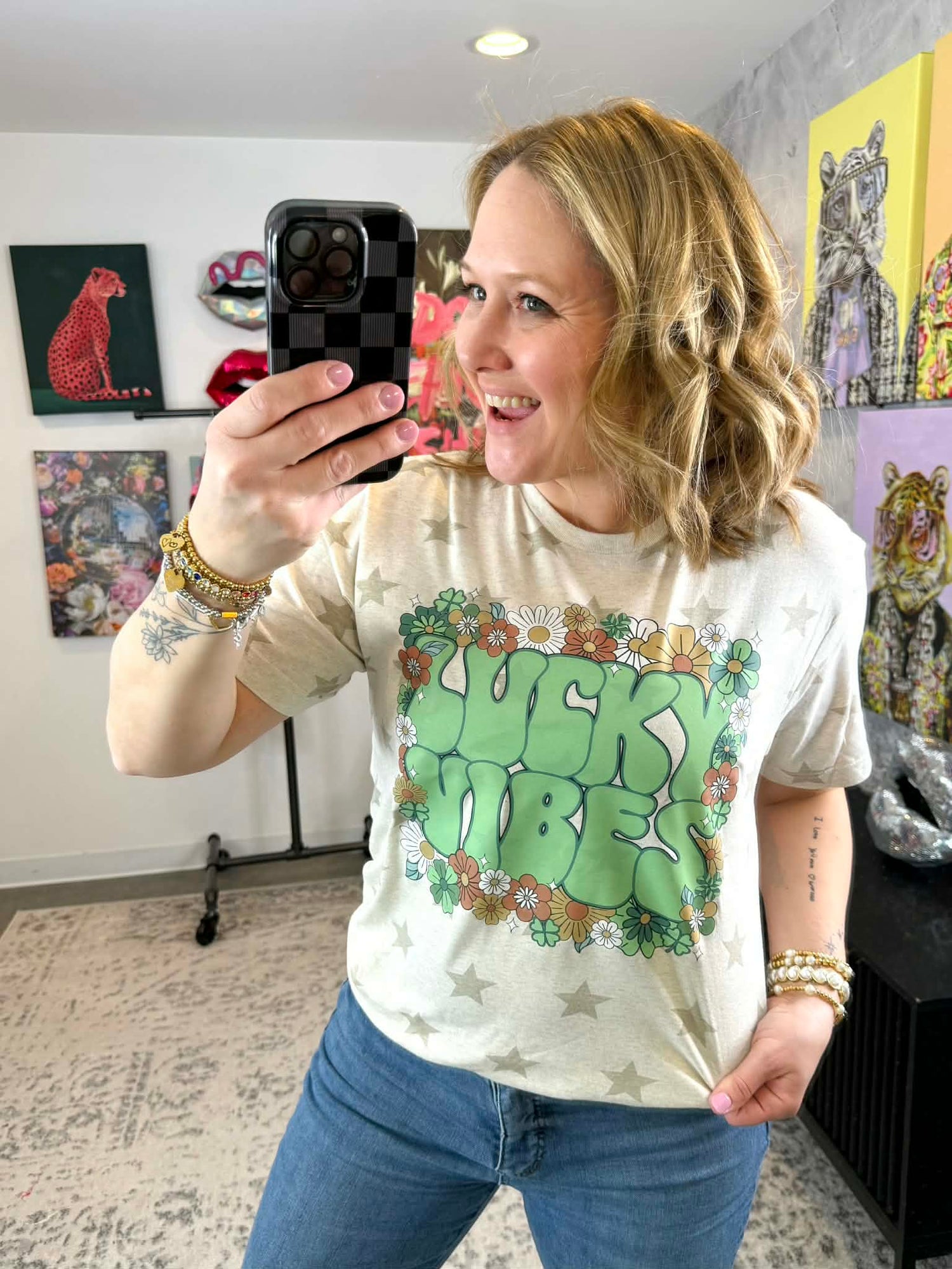 Floral Lucky Vibes Graphic Tee {Custom Order!} - KaraMarie