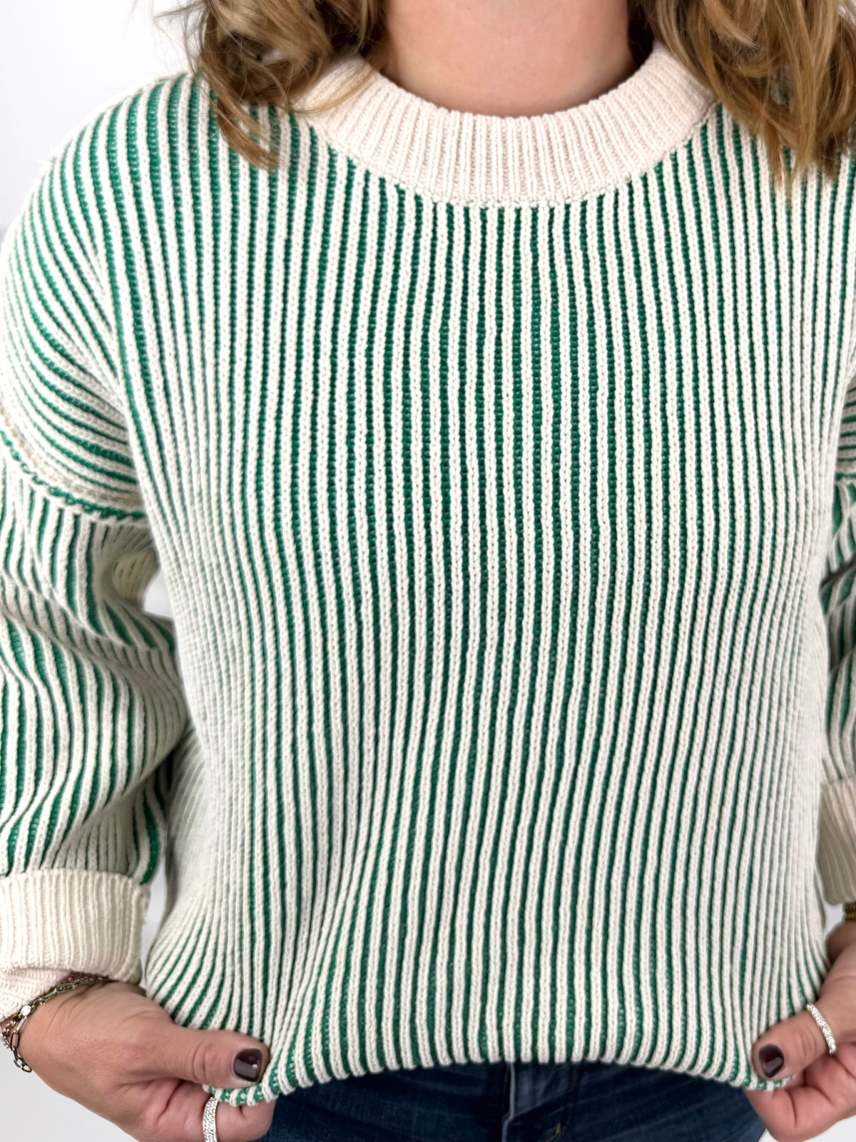 Contrast Crew Sweater - Multiple Colors! {SM-LXL}