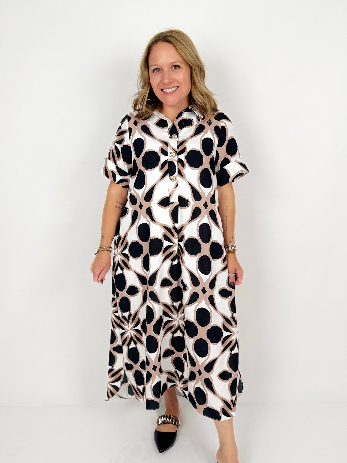 Modern Mosaic Shirt Dress {S-2X} - KaraMarie