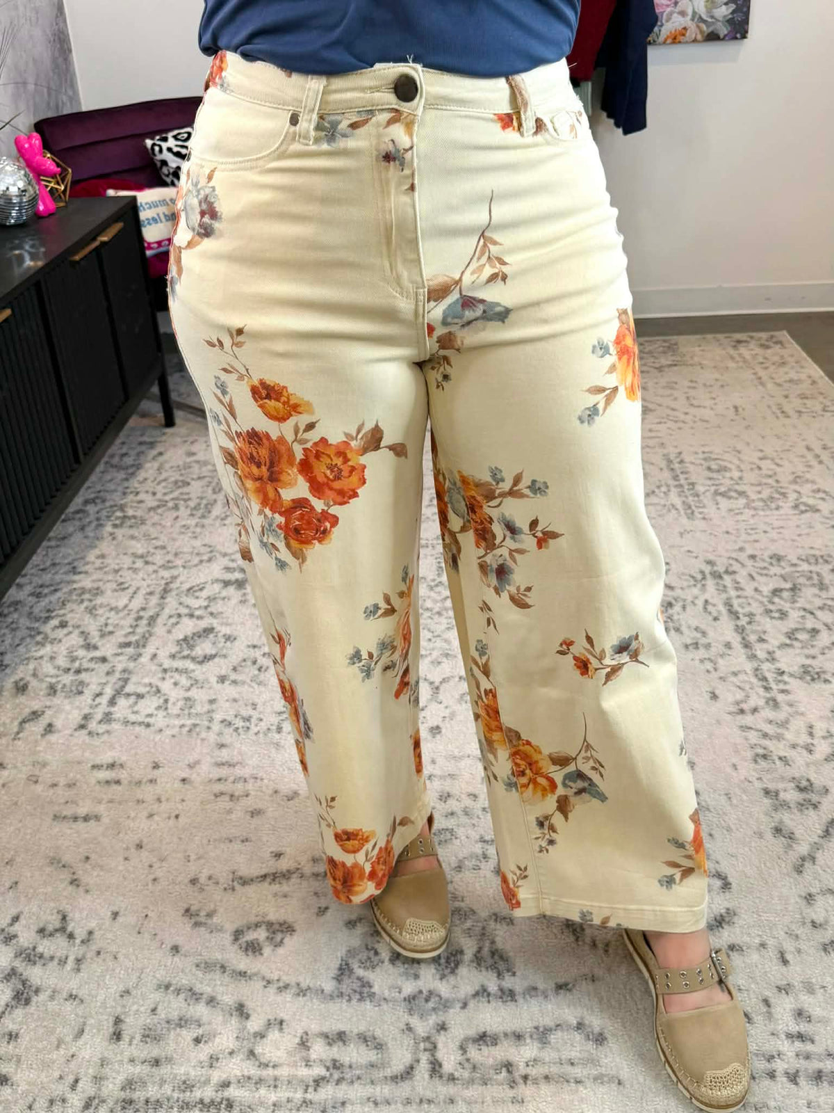 Petal Path Twill Pants {S-3X} - KaraMarie