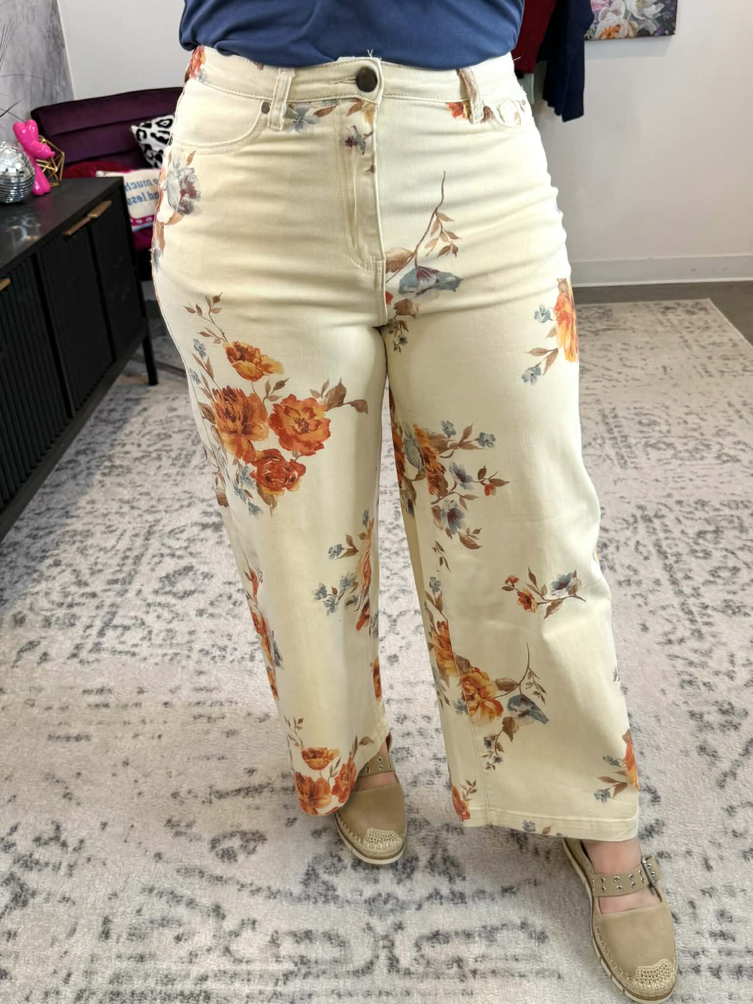 Petal Path Twill Pants {S-3X} - KaraMarie