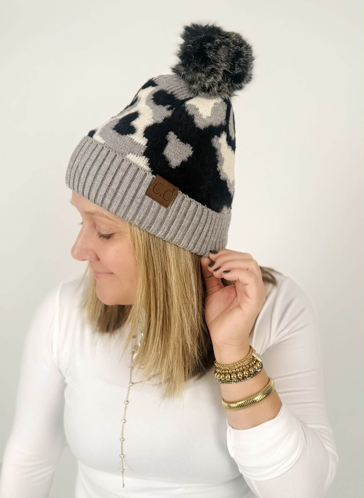 Abstract Camo Print Pom CC Beanie {Multiple Colors}