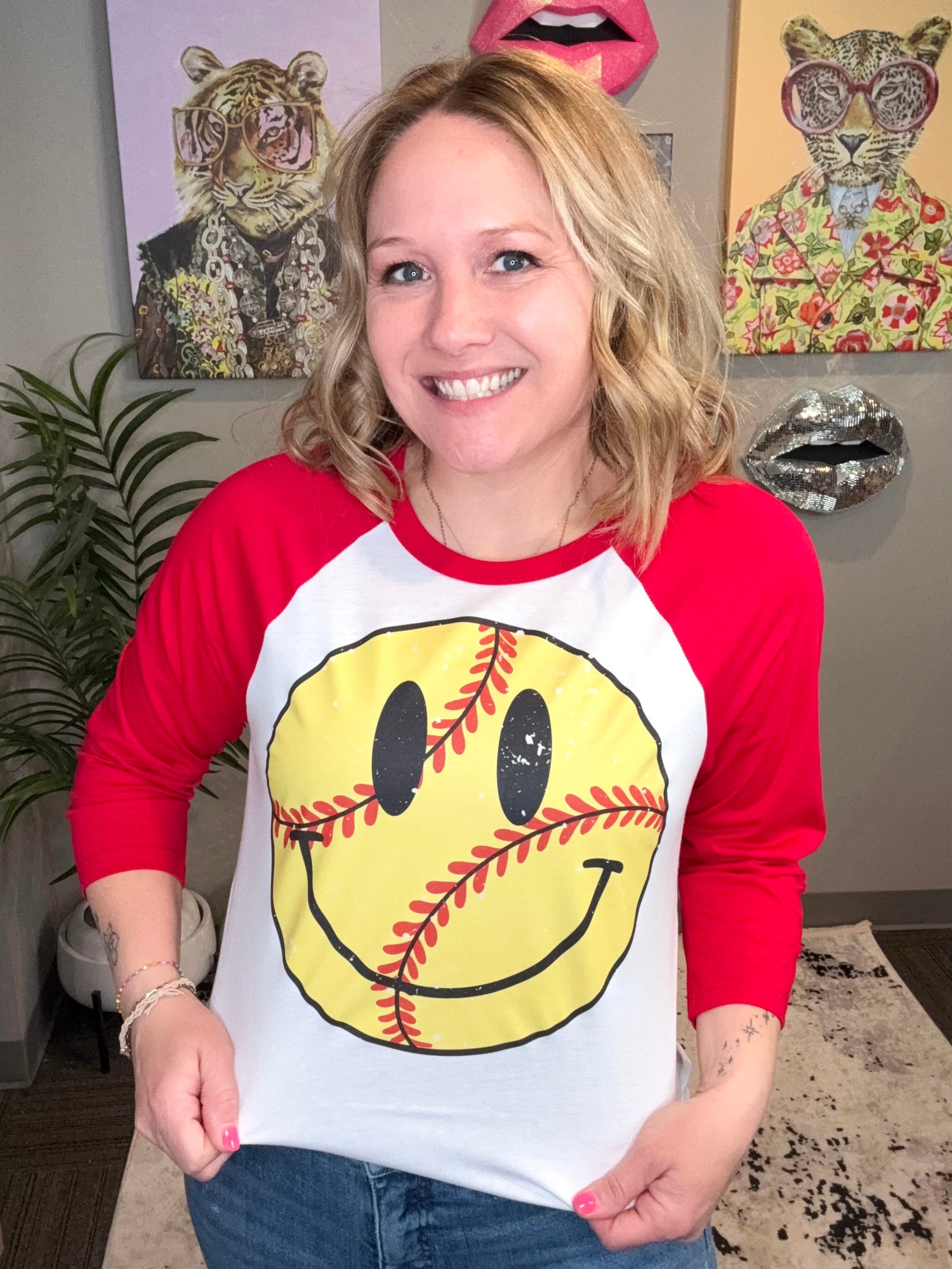 Smiley Softball Graphic Tee {Custom Order!}