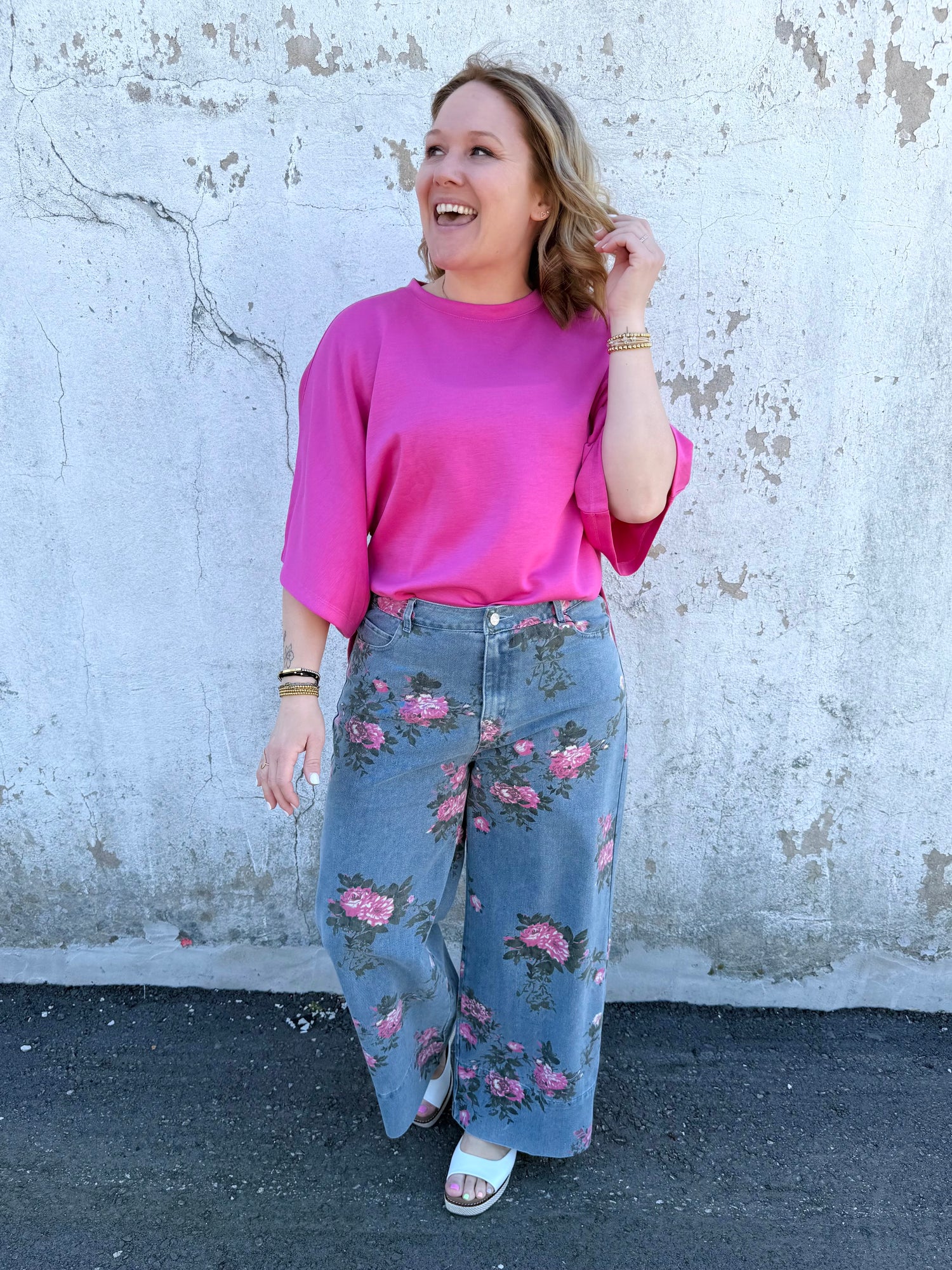 Relaxed Form Top - Pink {S-L} - KaraMarie