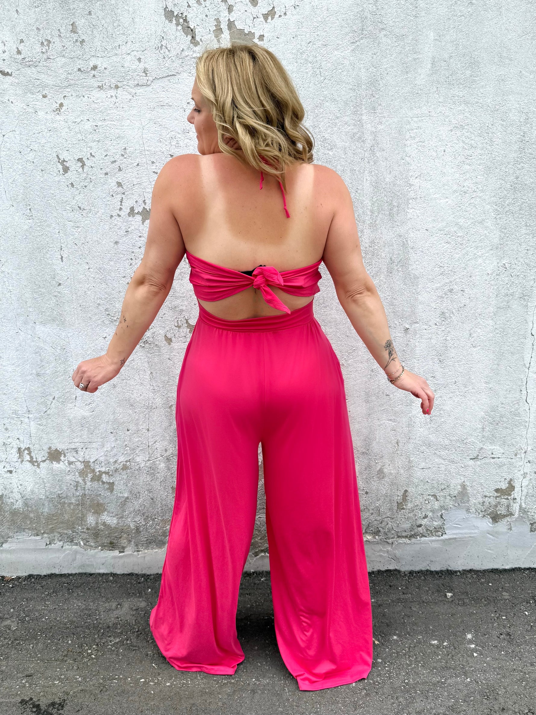 Top Tier Jumpsuit in Pink {S-3X} - KaraMarie