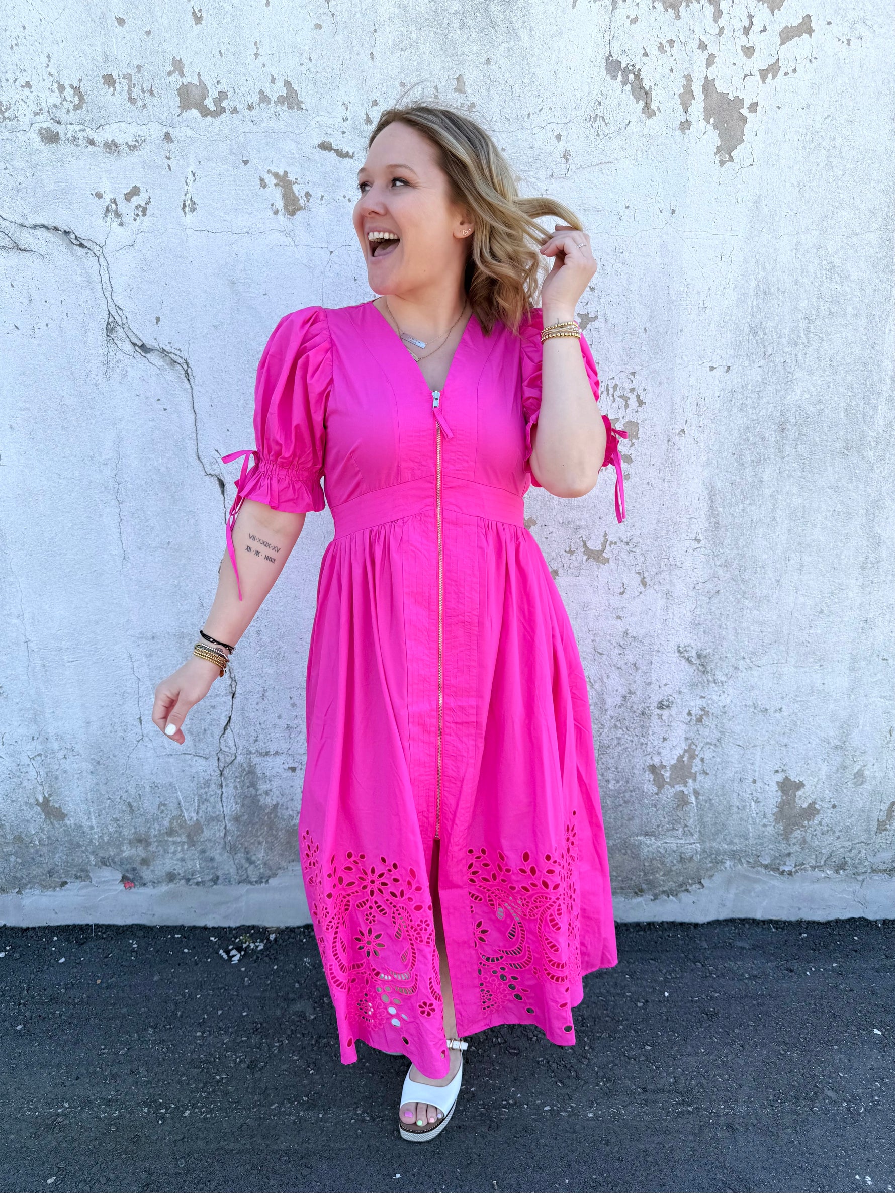 Hemline Charm Zippered Dress {S-L} - KaraMarie