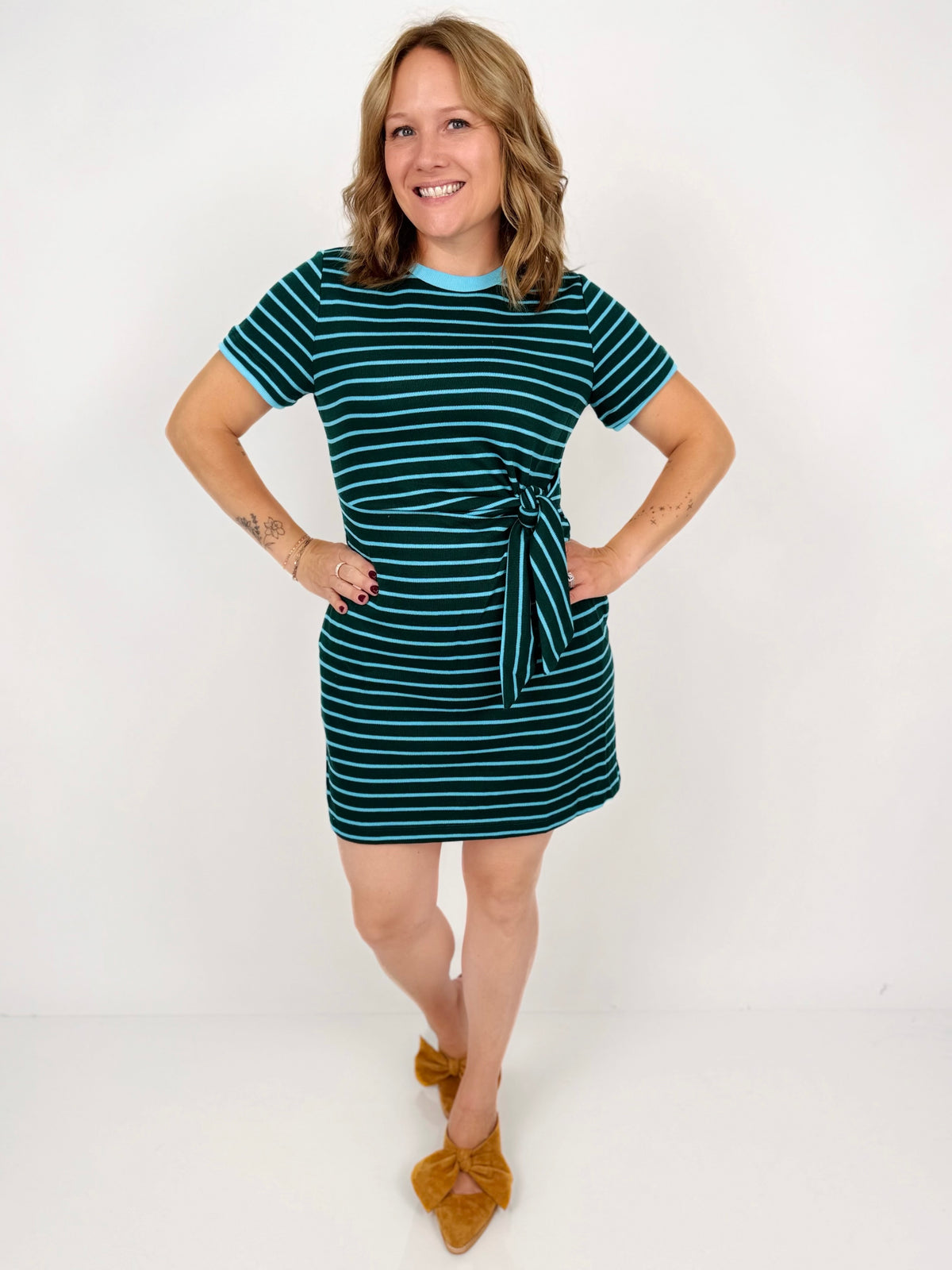 Effortless Stripes Tie-Waist Dress {S-L} - KaraMarie