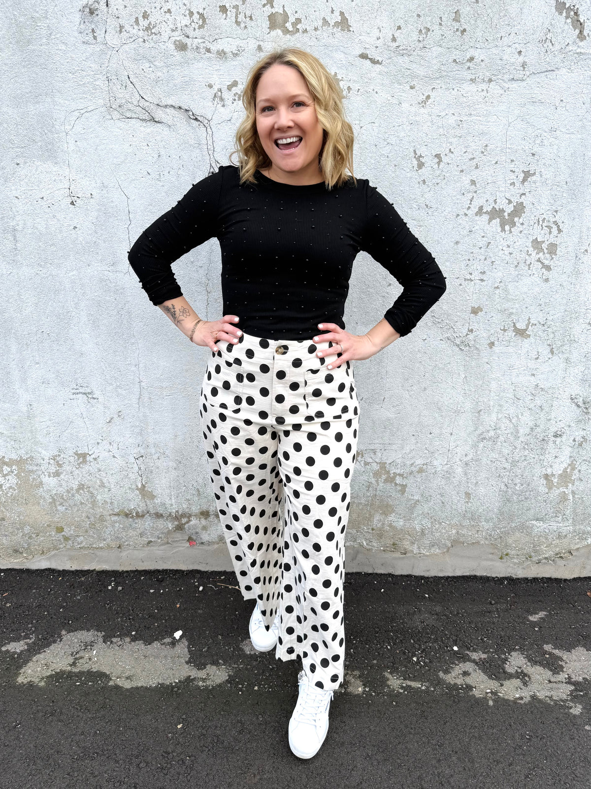 Playful Polka Wide-Leg Pants {S-2X} - KaraMarie