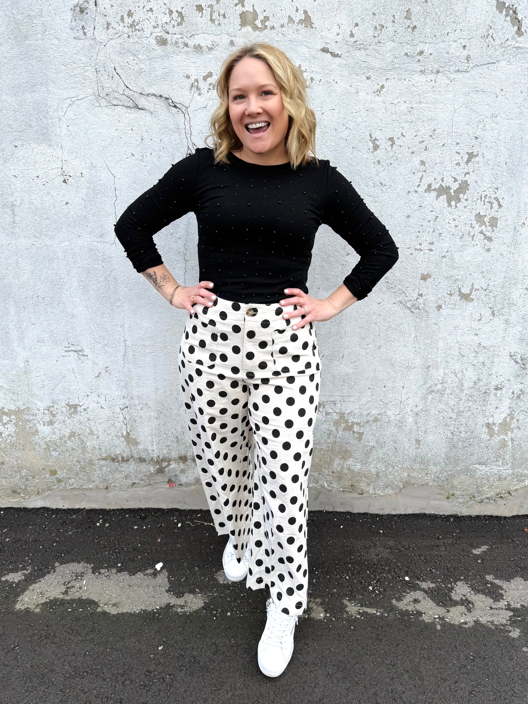 Playful Polka Wide-Leg Pants {S-2X} - KaraMarie