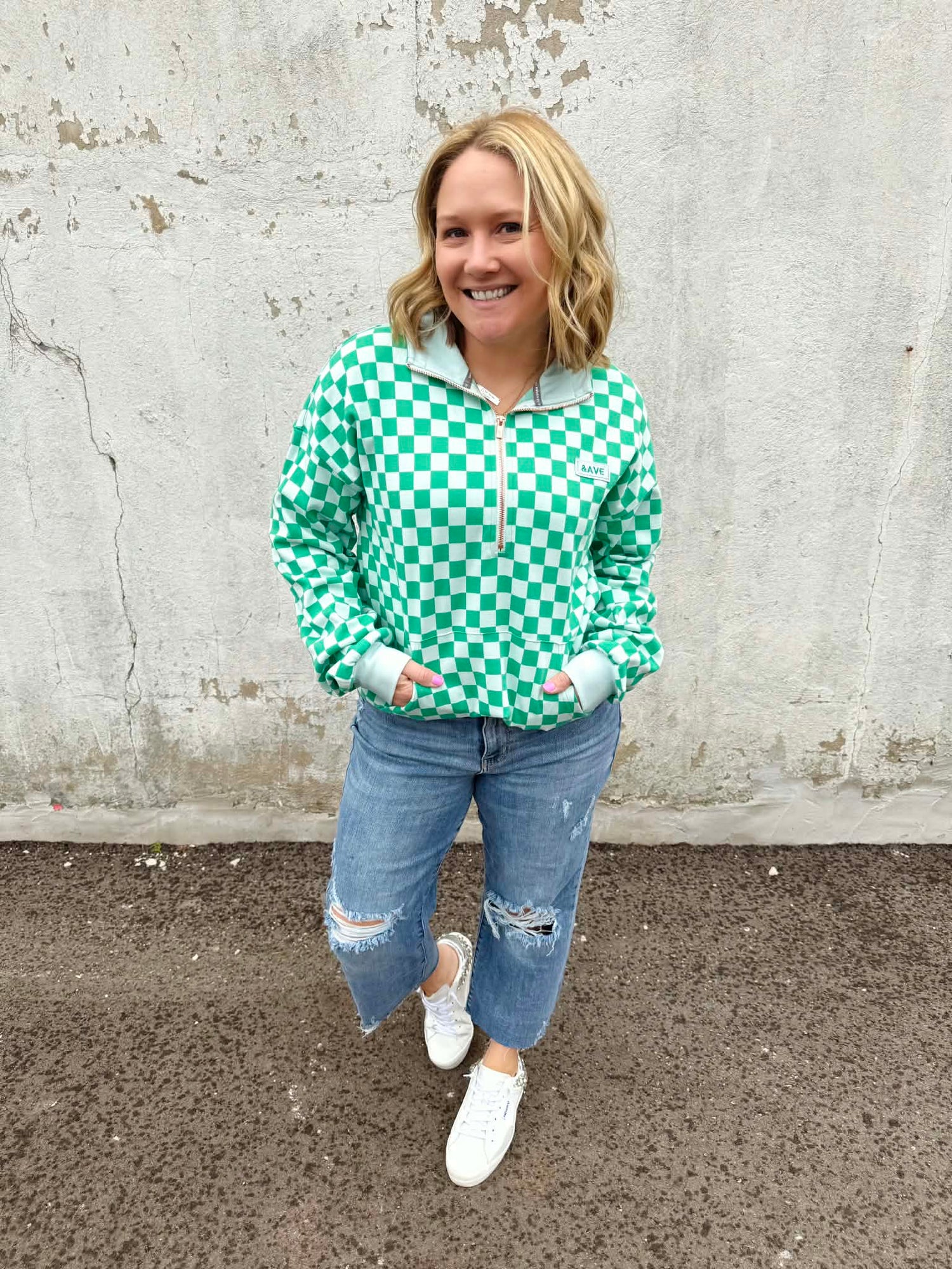 Ampersand University HalfZip - Sweet Breeze {S-2X} - KaraMarie