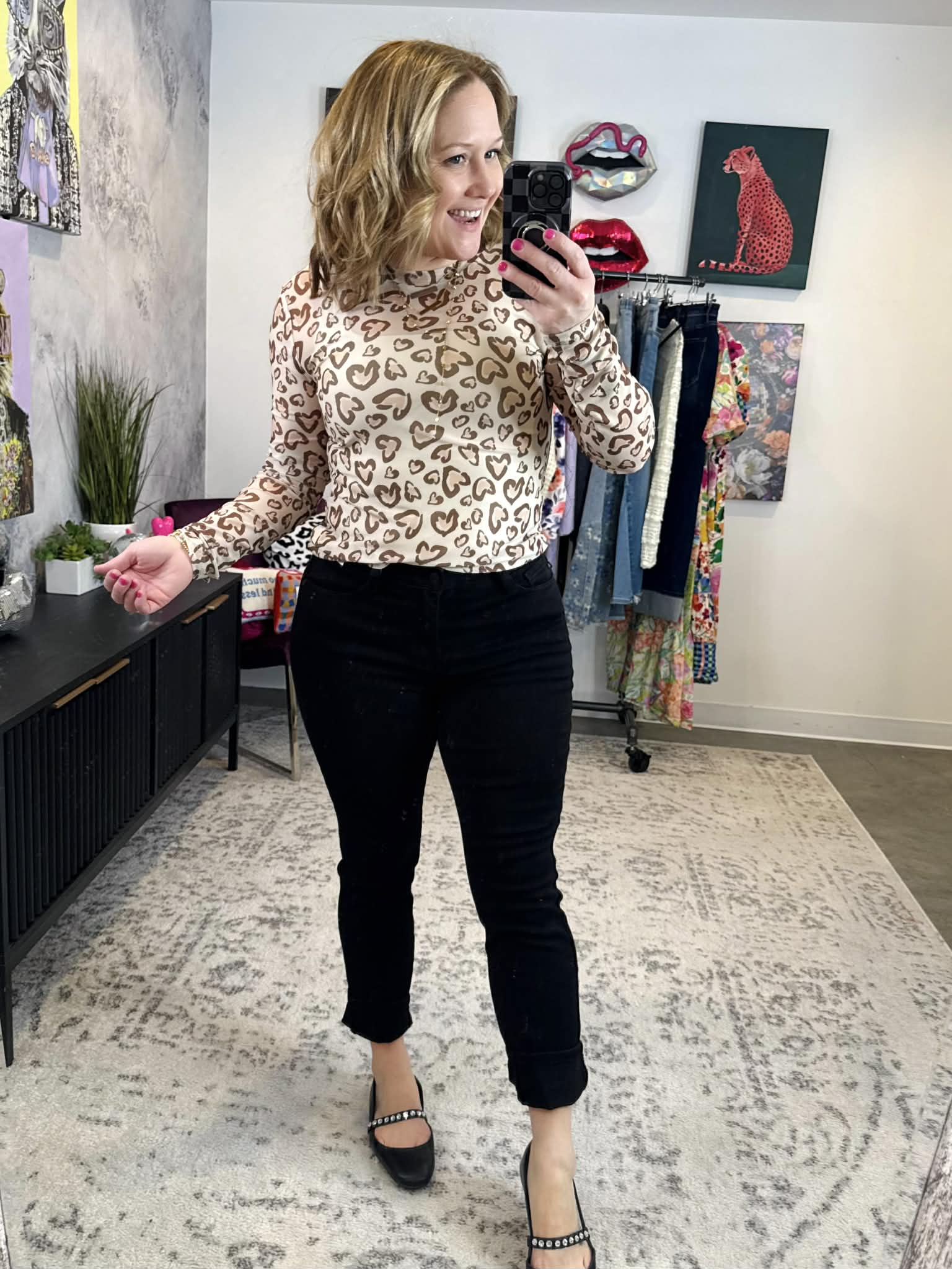 BLAKELEY Dress It Up Mesh Tops in Cheetah Hearts {S/M-2X} - KaraMarie