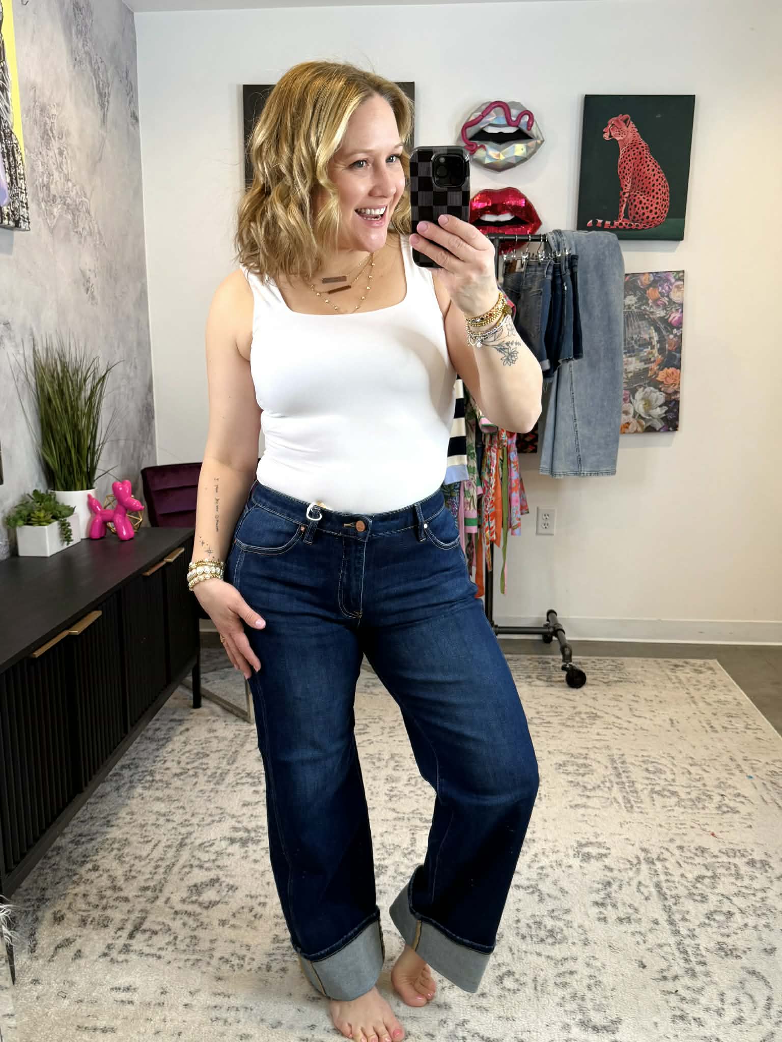 Risen Straight-Up Cuffed Jeans {1-3X} - KaraMarie