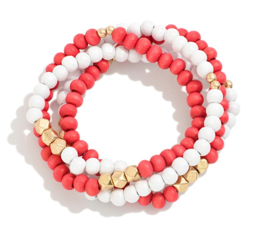 Red & White Stack Bracelet Set {Multiple Options!}