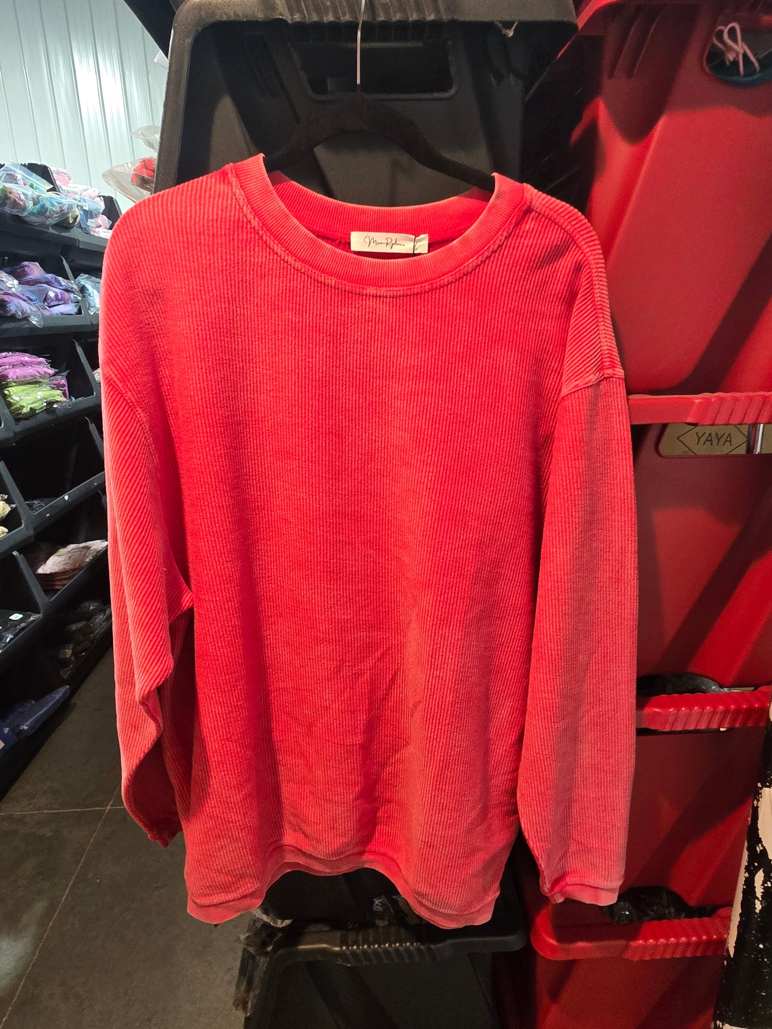 Moon Ryder Corded Crew in Crimson Red {XS-2X} - KaraMarie