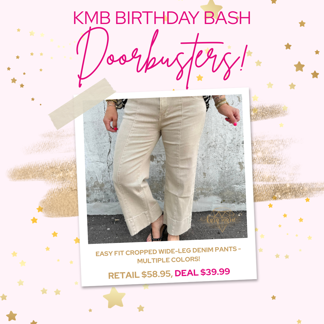 Easy Fit Cropped Wide-Leg Denim Pants - Multiple Colors! {S-3X}