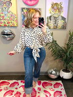 Sweet Spots Tie Hem Blouse Top {S-3X} - KaraMarie
