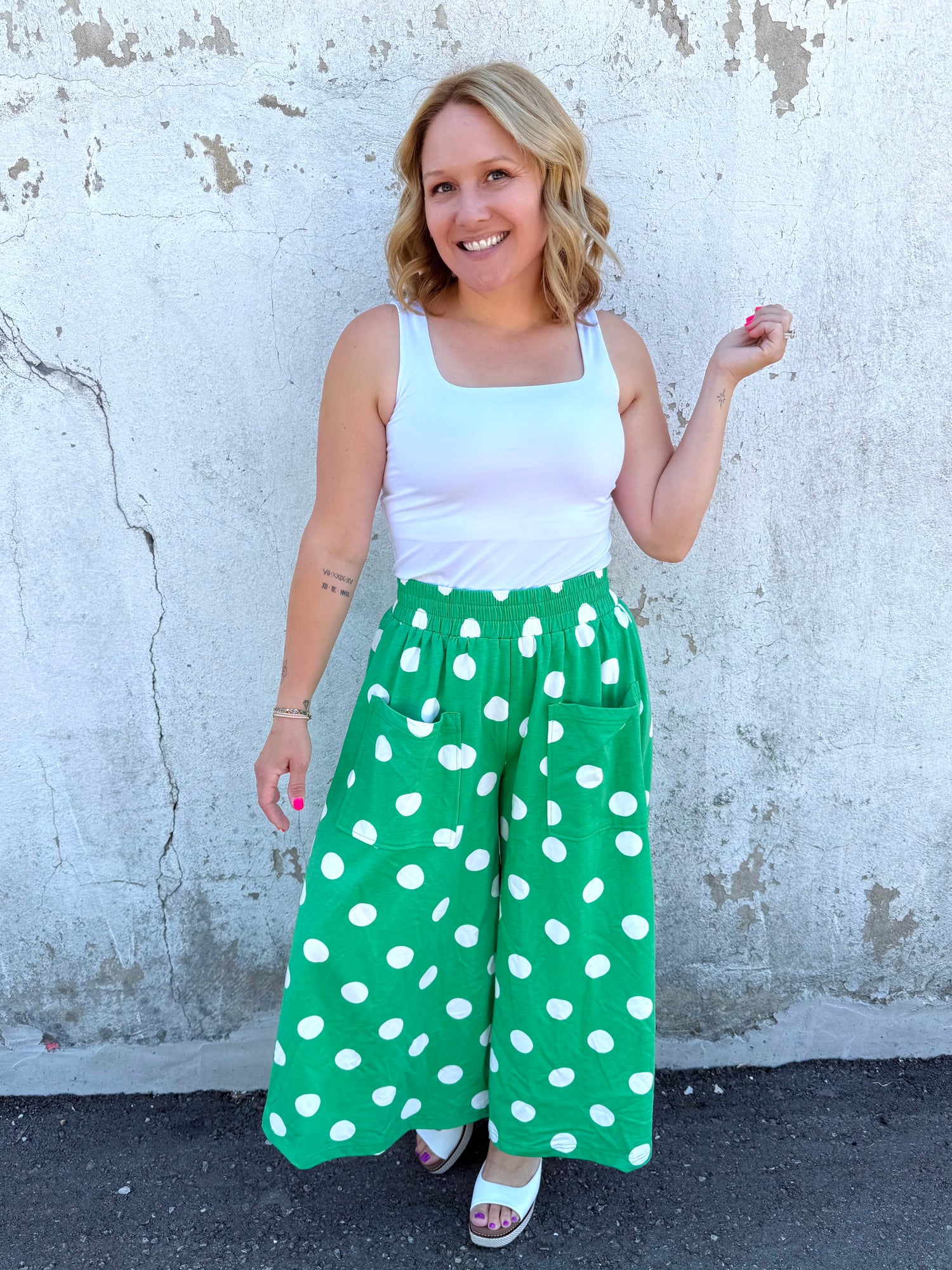 Polka Pop Wide-Leg Pants {S-3X}