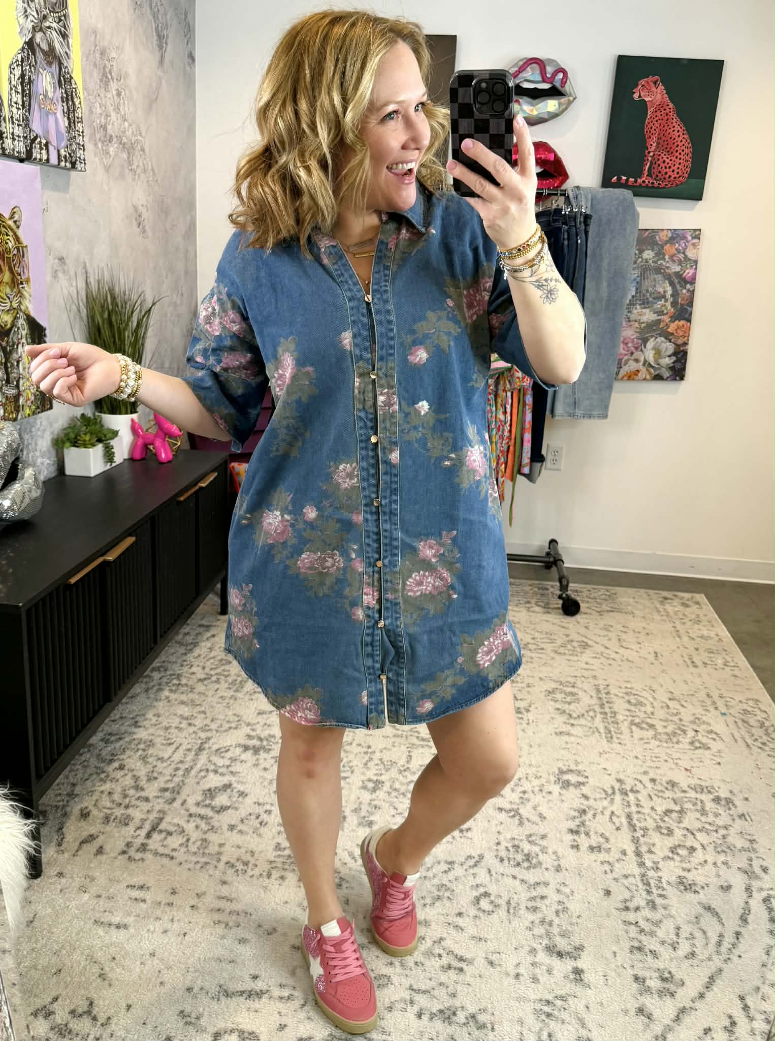 Floral Days Denim Dress {S-L} - KaraMarie
