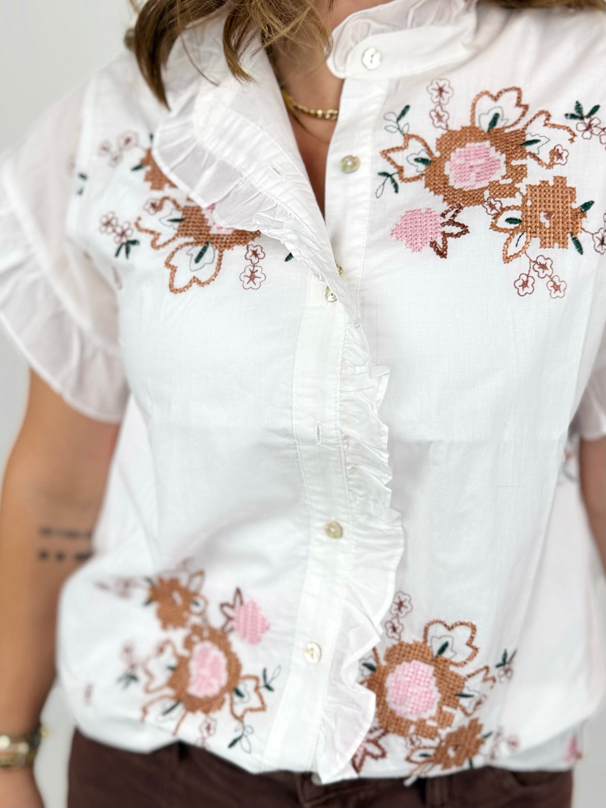 Bloom Stitch Blouse {S-L} - KaraMarie