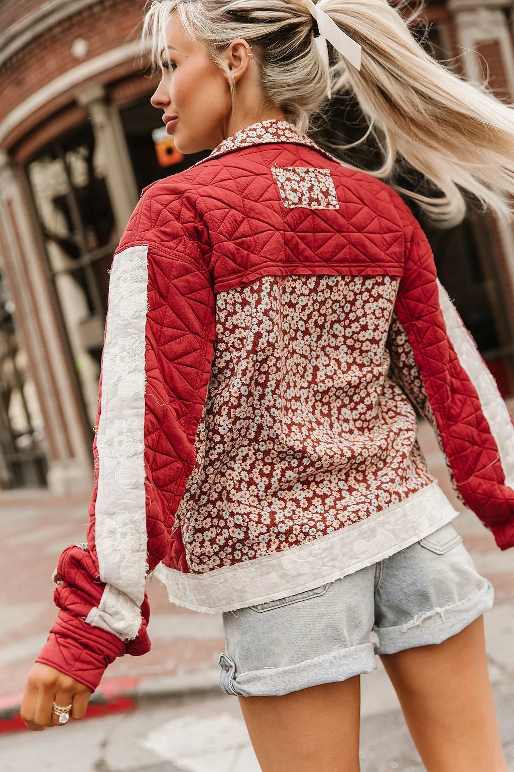 Ampersand Patch Me Pretty Bomber Jacket - Red Velvet {S-3X}