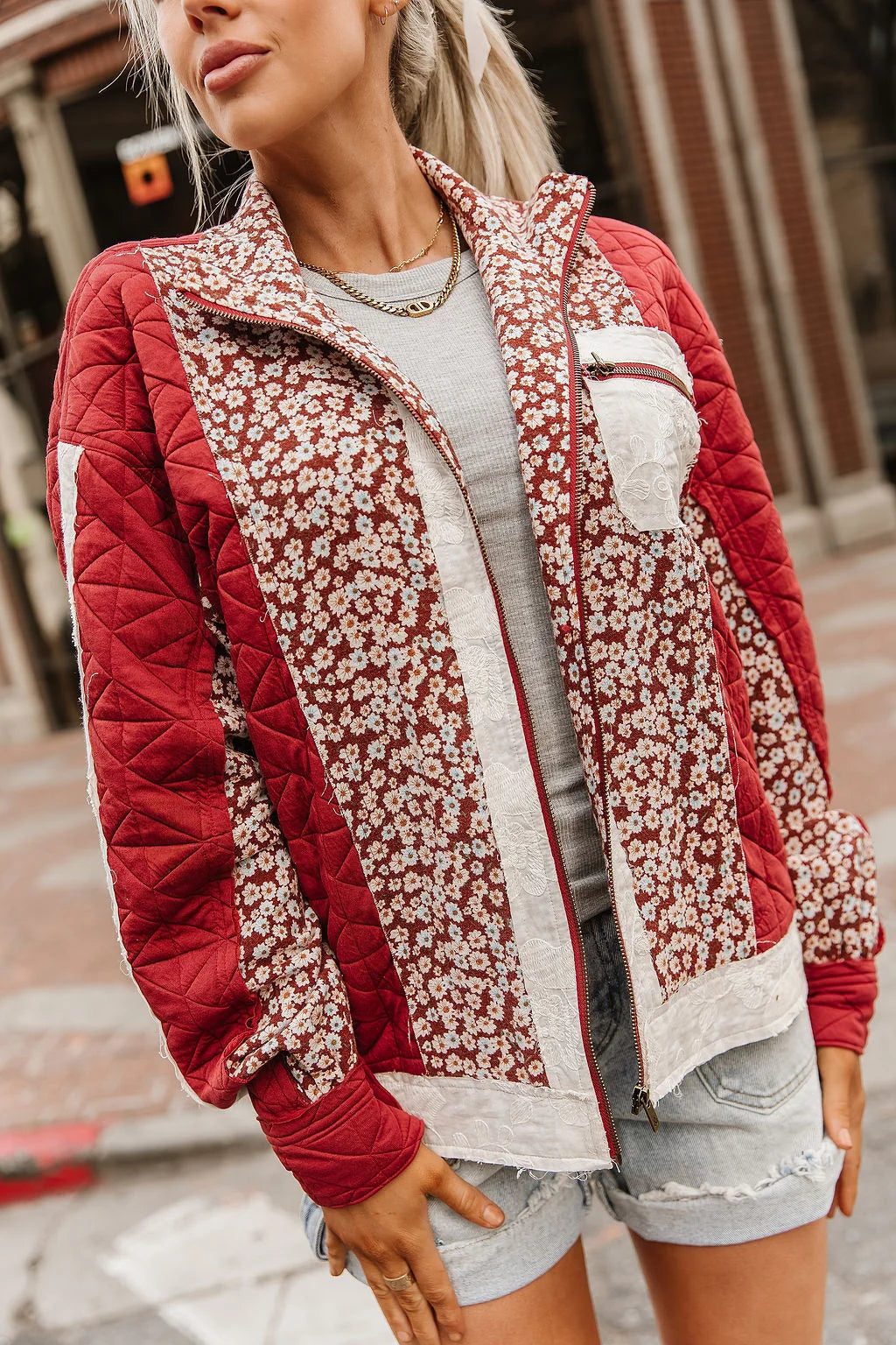 Ampersand Patch Me Pretty Bomber Jacket - Red Velvet {S-3X}