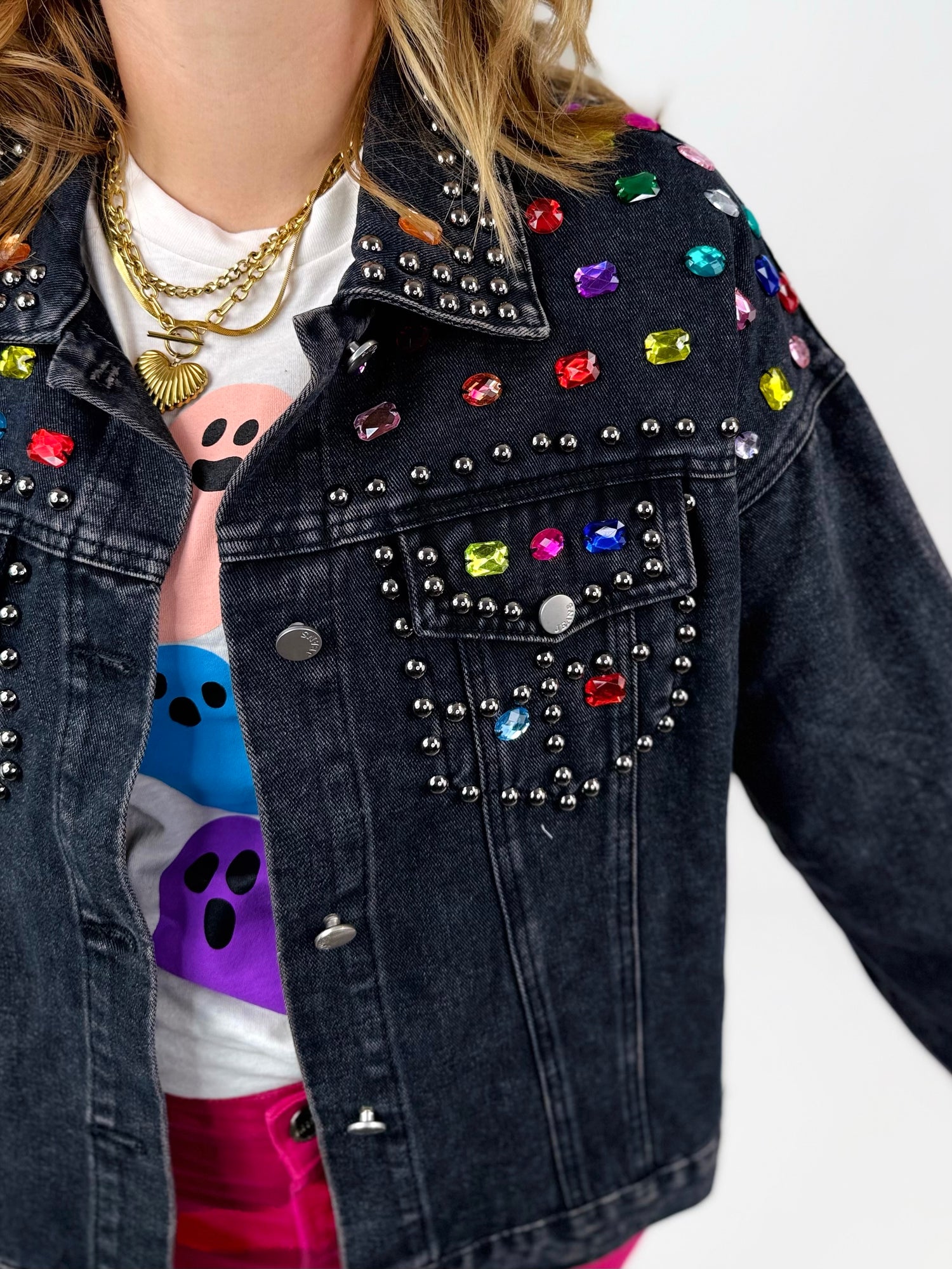 Radiant Studded Denim Jacket {S/M-M/L}