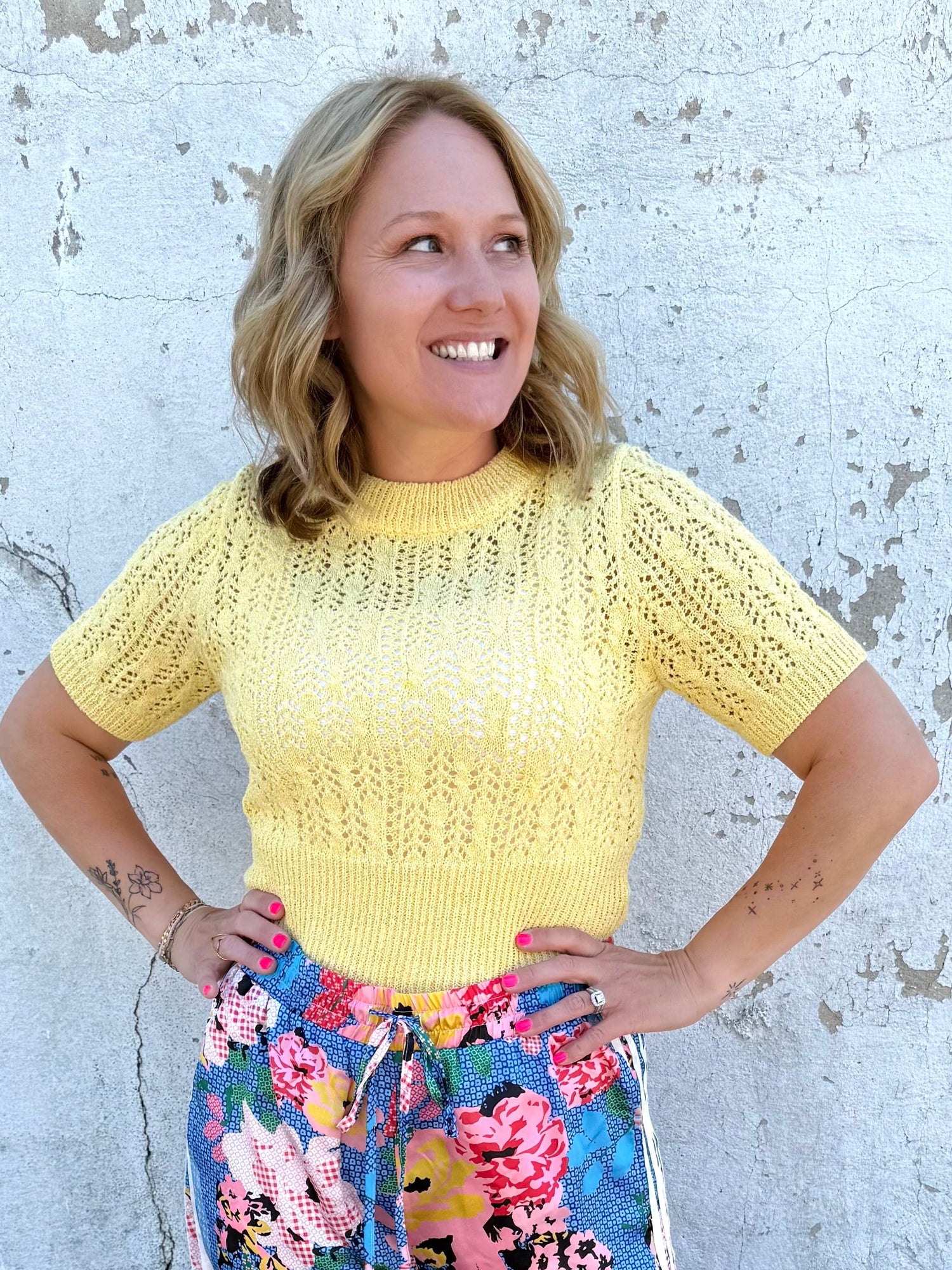 Golden Breeze Open Knit Top {S-3X}