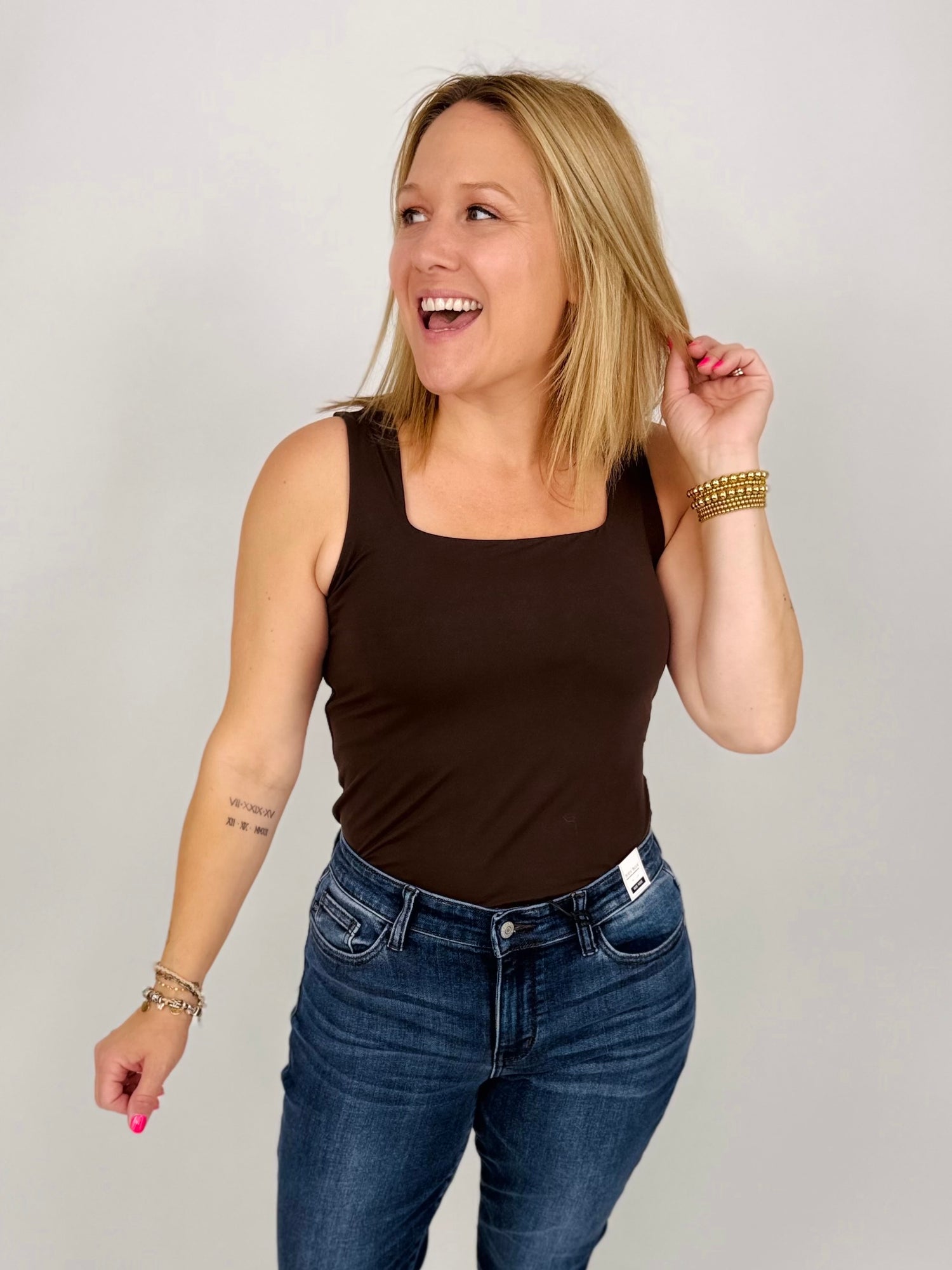All-Day Comfort Tank in Espresso {S-3X}
